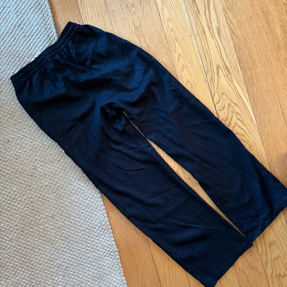 NWT Zara Black Wide-Leg Linen Pants Trousers with Elastic Waist - Picture 7 of 8
